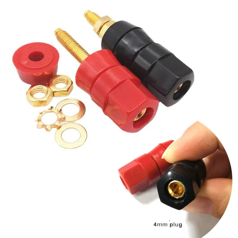 Banana Plugs 1/5pcs Banana plugs Jack Socket Couple Terminals DIY Connectors Red Black Amplifier Terminal Binding Post Speaker
