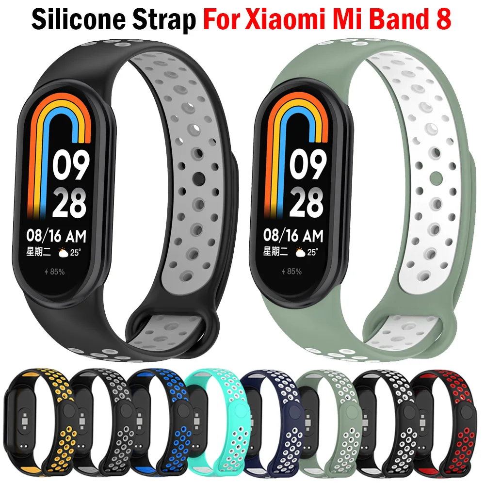 Silicone Strap For Xiaomi Mi Band 8 Sport Wristband Bracelet Miband 8 Band 8 Mi Band 8 Strap Belt Smartwatch Accessories