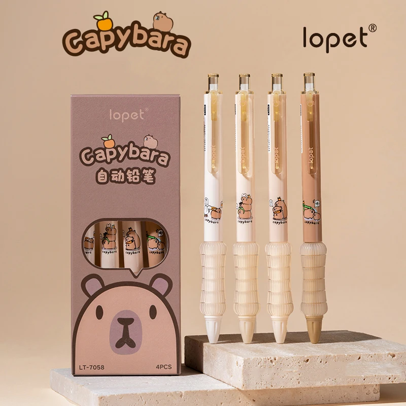 귀엽고 실용적인 0.5mm 카피바라 자동 연필 4개 세트 귀엽고 실용적인 0.5mm 카피바라 자동 연필 4개 세트