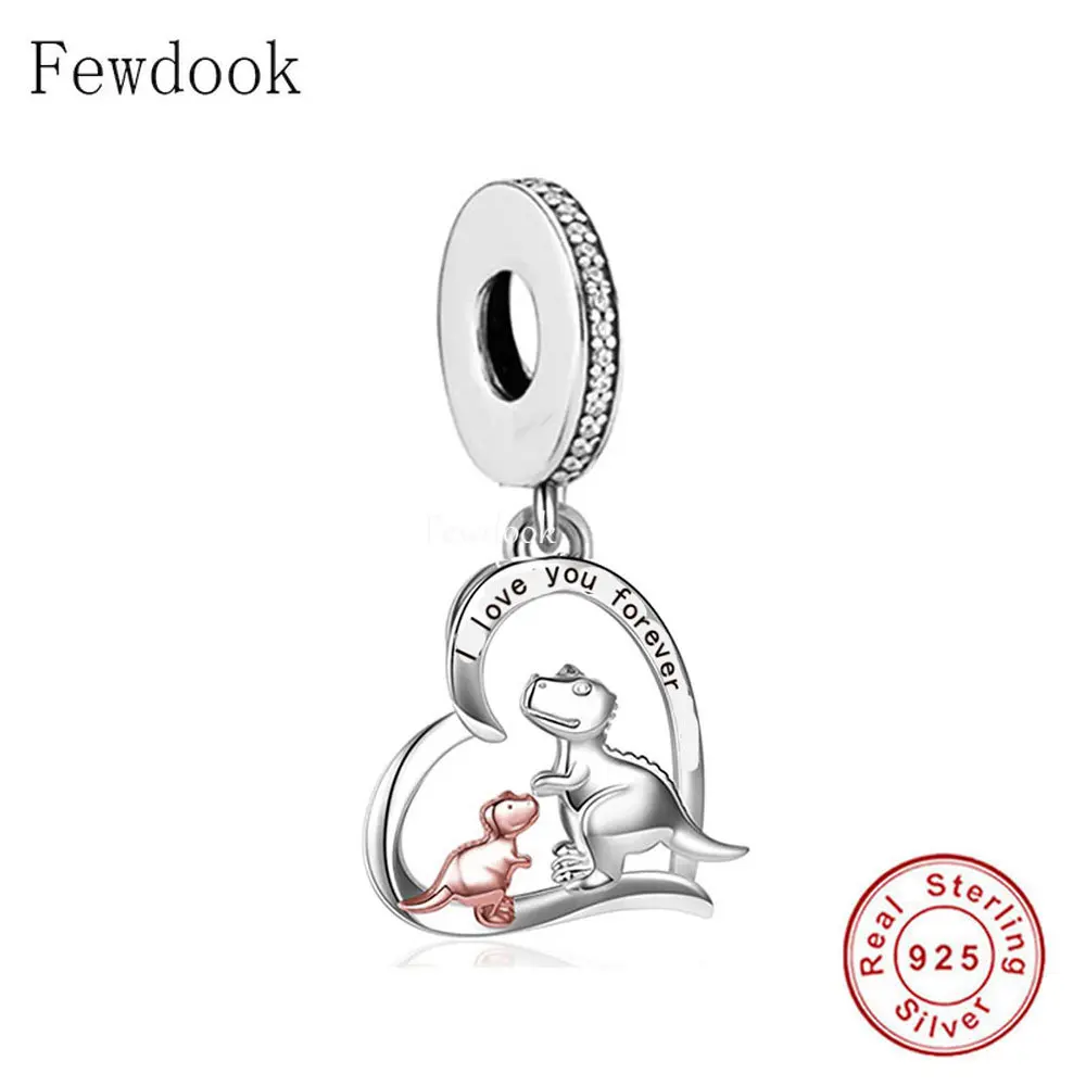 Fit Original Charm Bracelet 925 Sterling Silver Heart  Horse Mother and Baby Foal Bead For Making Women Mother's Day Berloque 4