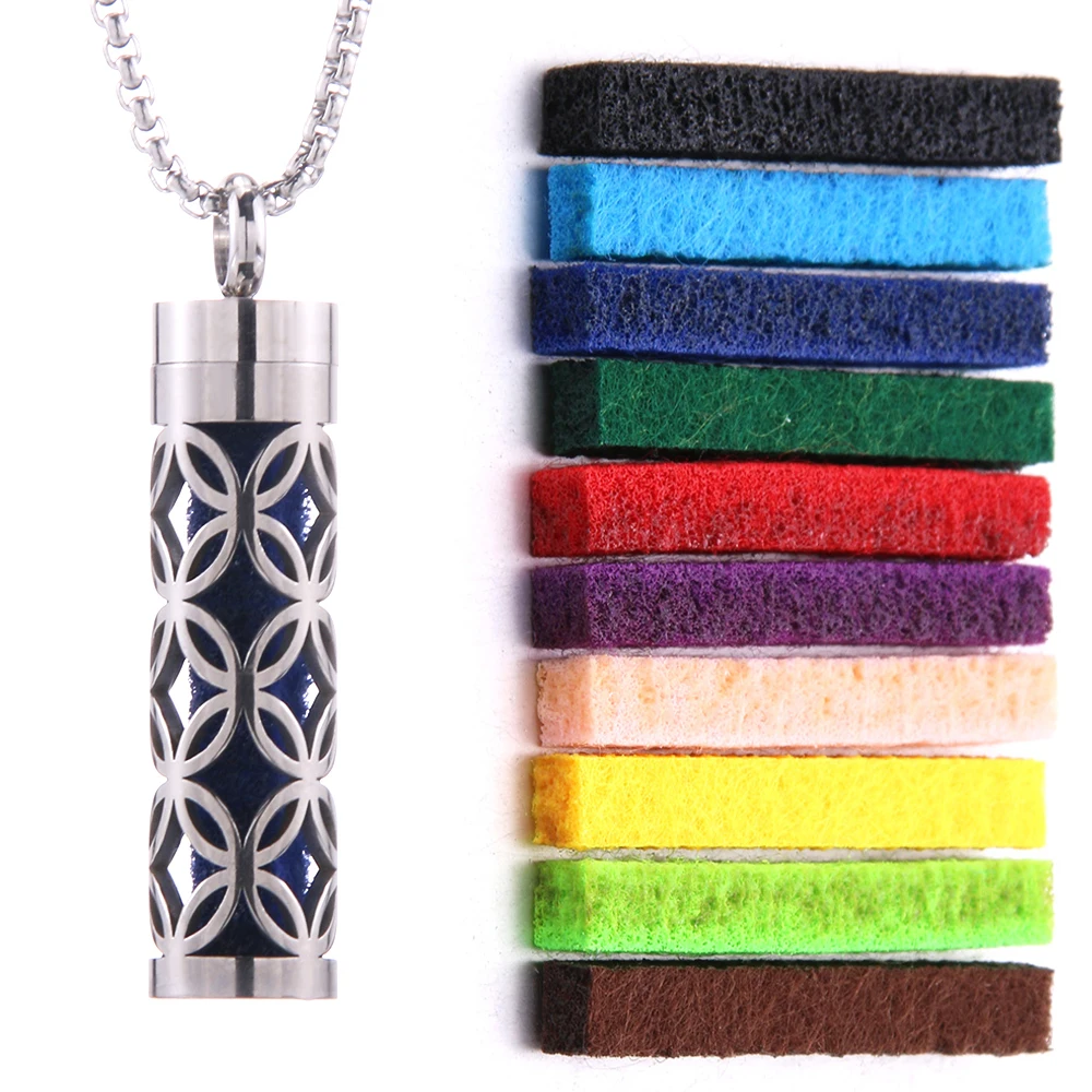 Aromatherapy Diffuser Necklace - Stainless Steel Open Locket with Essential Oil Scent