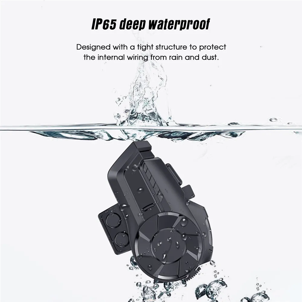 Motorcycle FM Radio Helmet Intercom Headset 800M HY-1001 Talking Bluetooth 5.0 HeadsetMicrophone Waterproof For 2 Ri