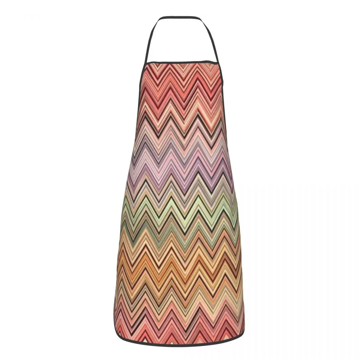 

Unisex Modern Geometric Zig Zag Kitchen Chef Cooking Baking Apron Men Women Bohemian Art Tablier Cuisine for Gardening