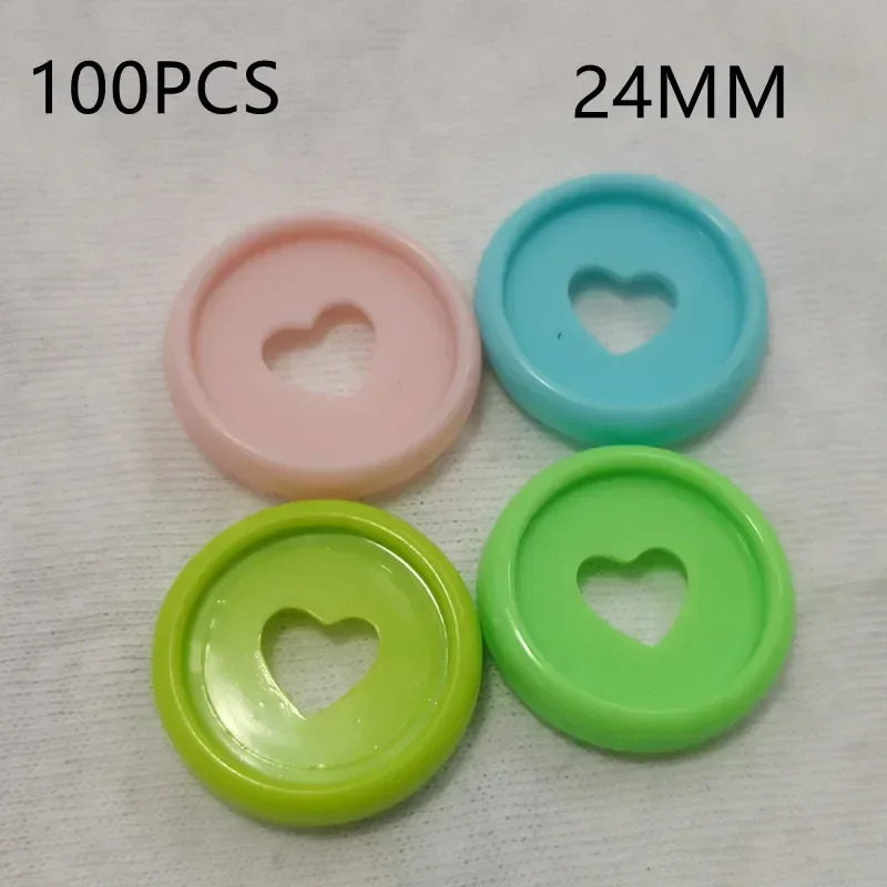 Notebook Plastic Binding Ring Binding Buckle Loose-leaf Mushroom Hole Love Pattern Learning Supplies 100PCS24MM