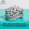 AnuJewel 3CT D Color Moissanite Wedding Bands 18k Gold Plated 925 Sterling Silver Bridal Ring Set For Girls Jewelry Wholesale 1