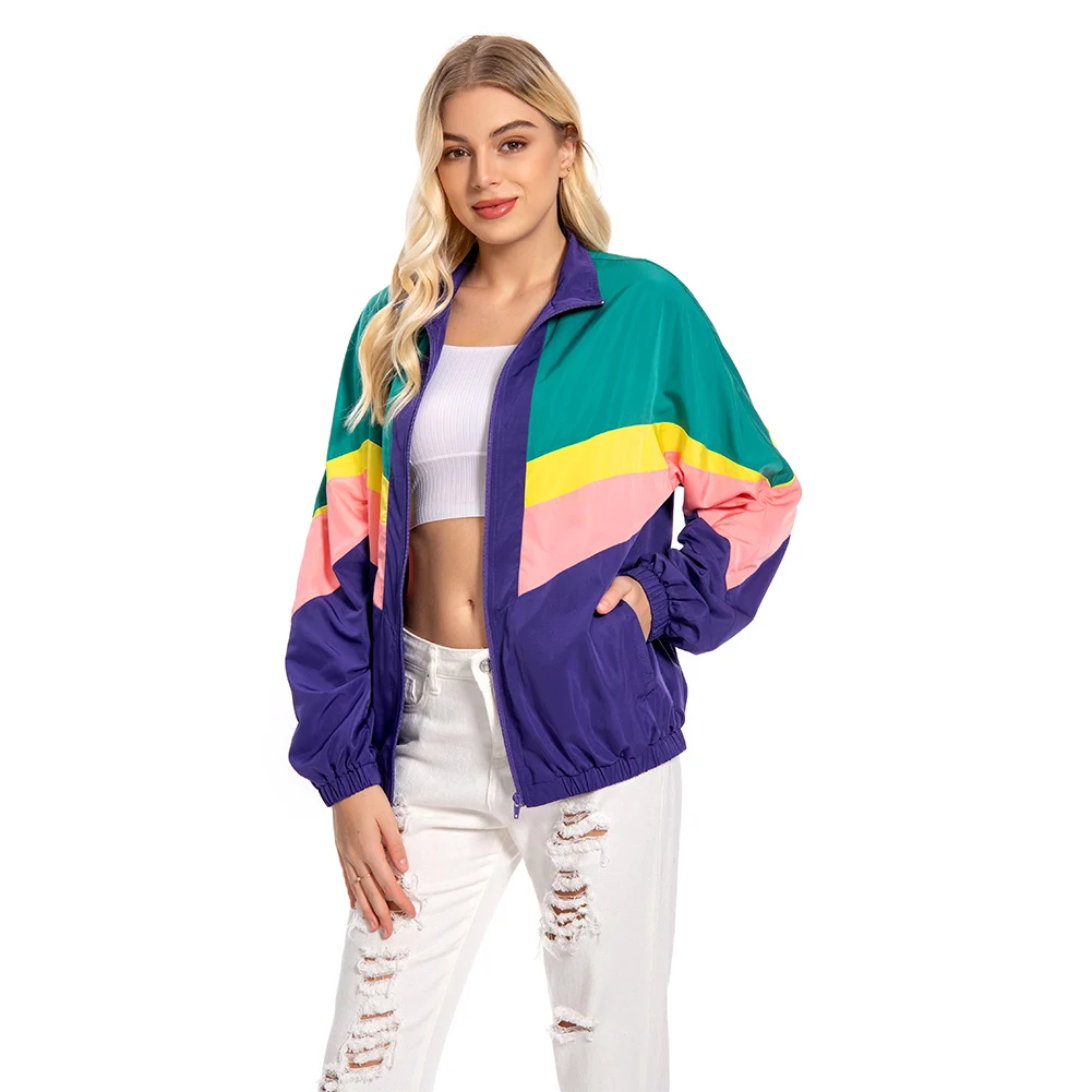 Donne anni '80 Retro giacca colorata cappotto abbigliamento