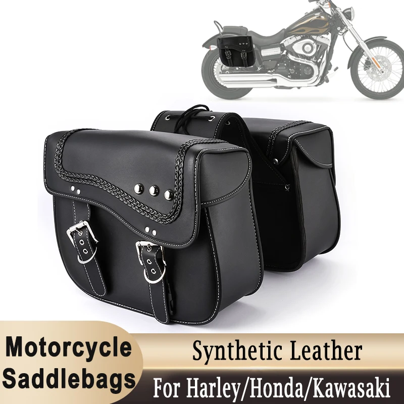 Borse Laterali Per Moto Borse Laterali Borsa Per Attrezzi Impermeabile In Pelle Sintetica Universale Per Sportster Softail Dyna V-Star Shadow