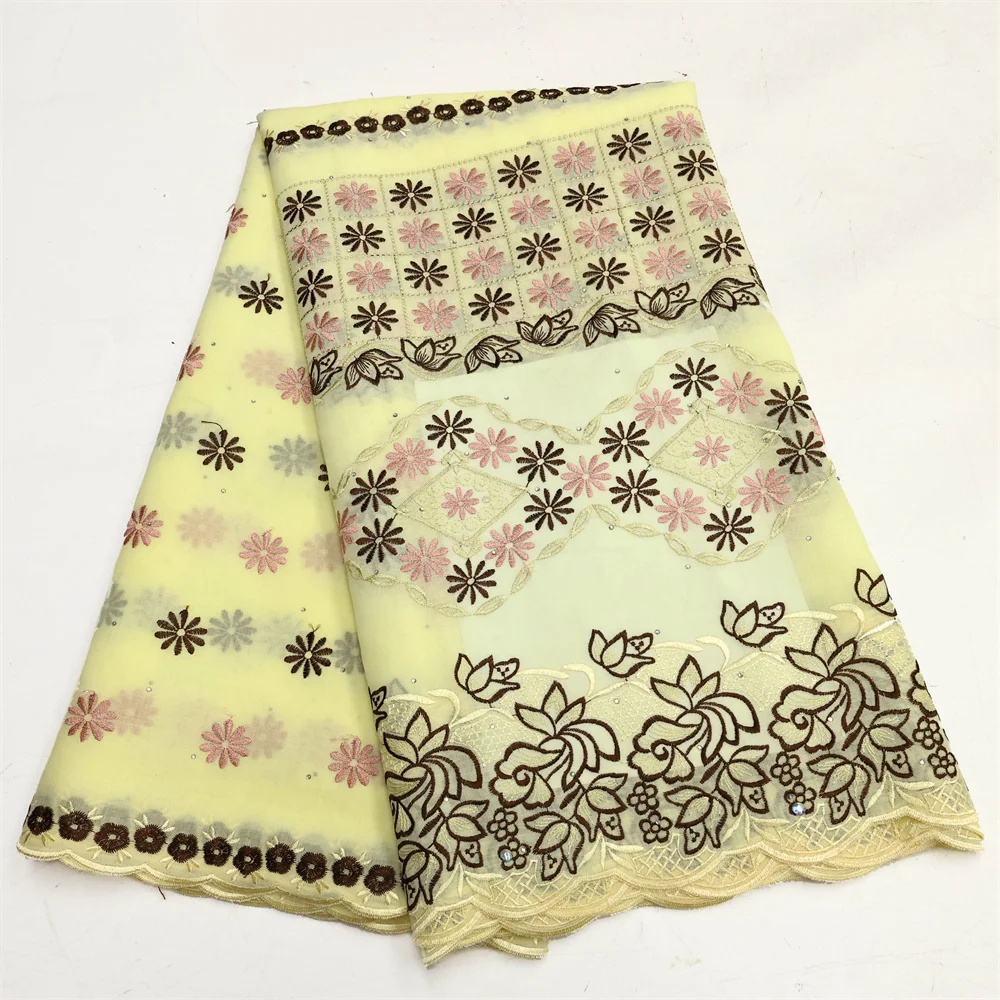 Nigerian Cotton Lace Fabric Embroidered Swiss Voile Lace in Switzerland For Sew Woman Wedding Dress