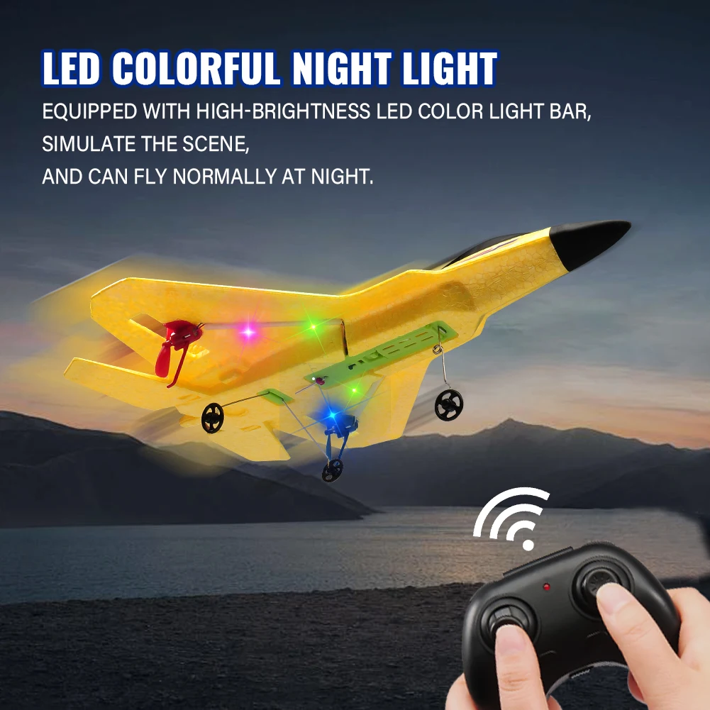 Foam Remote Control Airplane with LED Lights for Kids