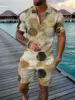 Color Gradient 2 Pcs Sets Golf Summer Fashion Mens Polo Shirts Short Sleeve + Short Pants Sets Tracksuit Casual Beach Suit 4