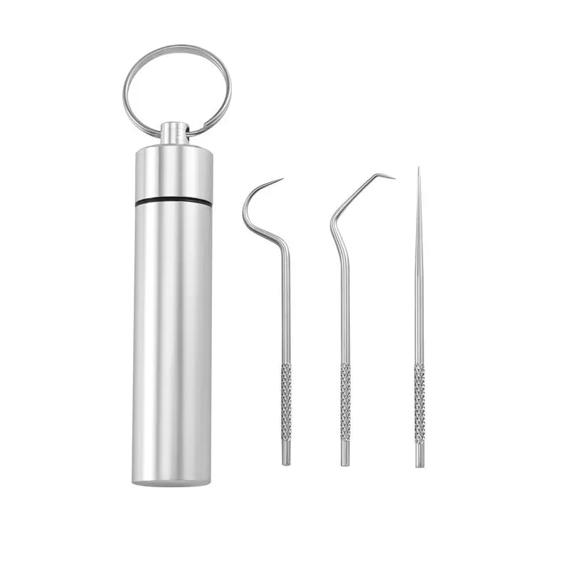 3/4/7pcs Portable Toothpick Set Stainless Steel Floss Needle Oral Care Dental Cleaning Tool 도매 Льготы_voghion.com