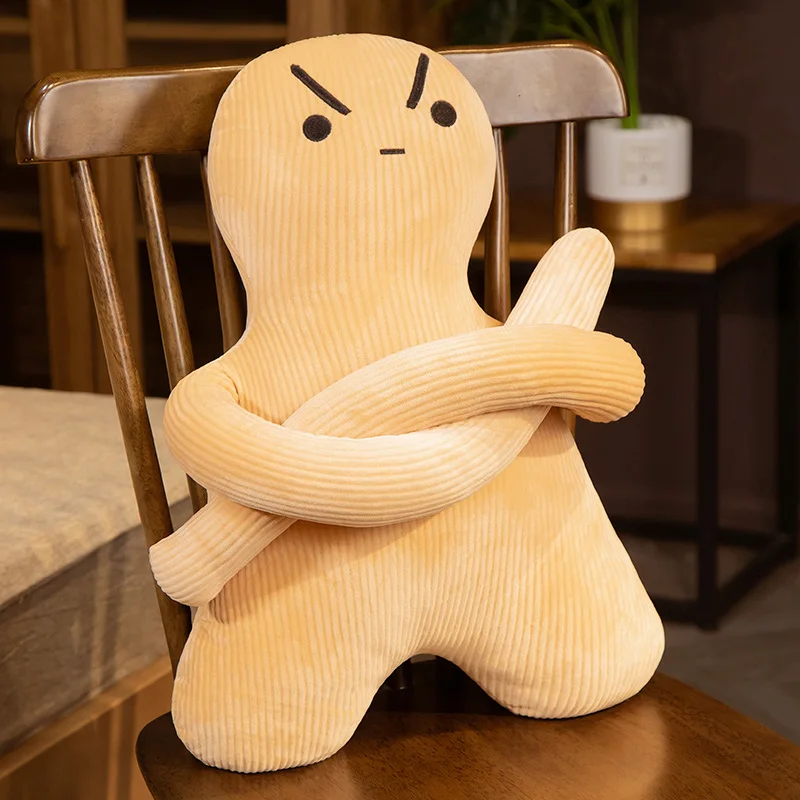55CM New Cute Humanoid Pillow Cushion Pit Strip Simple Long Hands Plush Toy Decompression Soothe Mood Home Decro