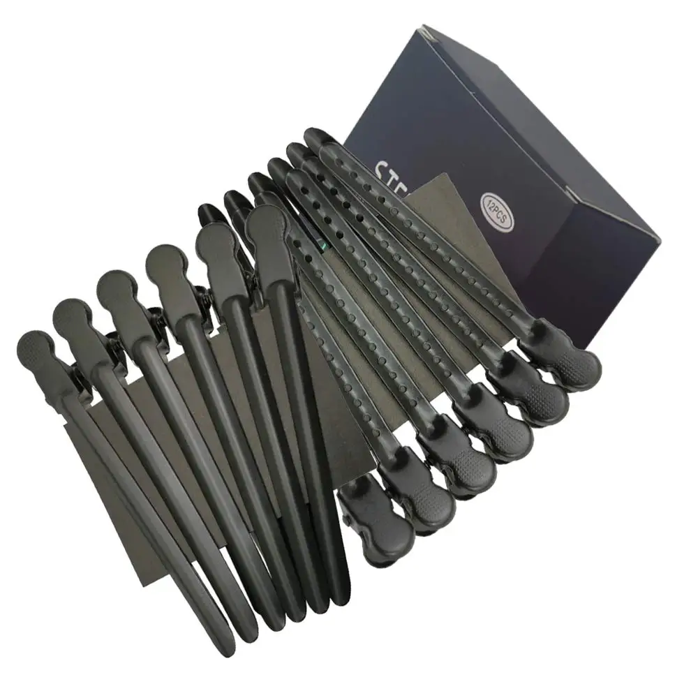 12Pc/Box Aluminum Hairpin Duckbill Hairpin Hairdressing Clip Hair Fixed Hairclips Salon Home Stlying Tool