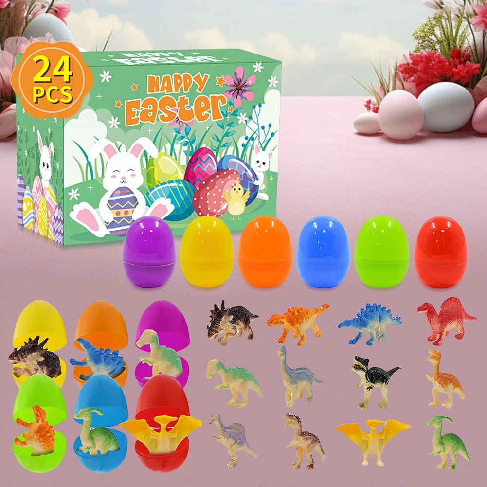 Plastic Easter Eggs with Dinosaur Toys for Kids