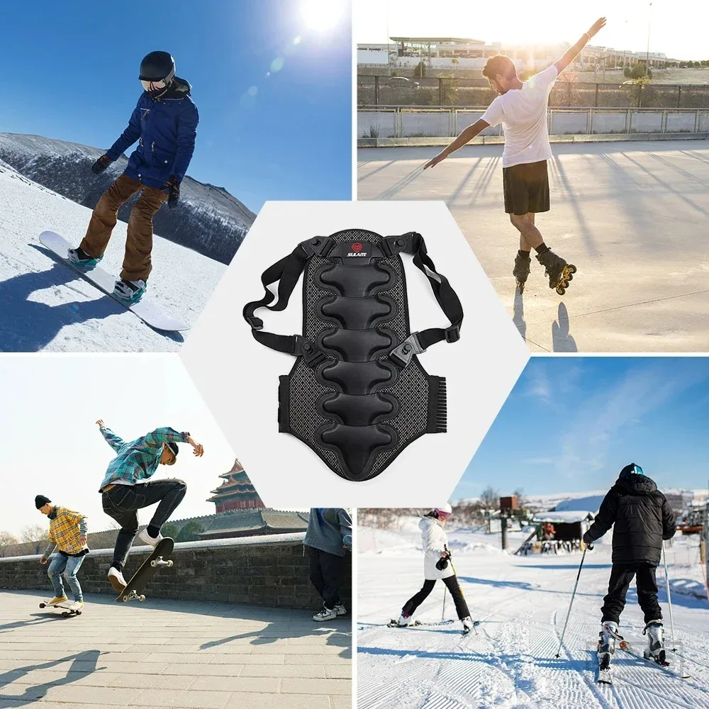 Motorcycle back protector detachable cushion thick EVA ventilate protection pad for motorcycling biking skiing snowboarding