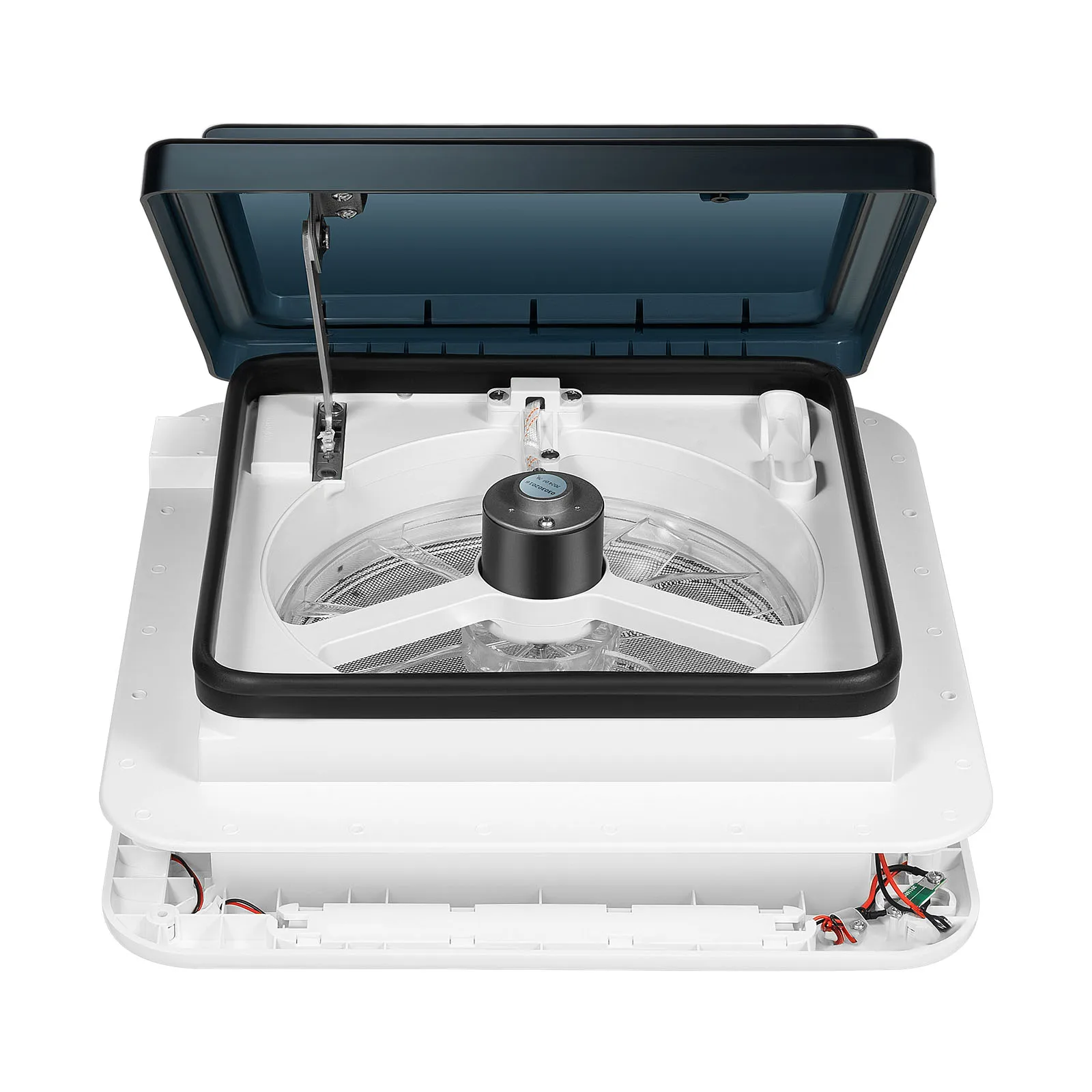12V RV Ventilation Exhaust Fan, 28*28cm RVs Ventilation Caravan Air Exchange Fan Skylight LED Light Roof for Vent Camper