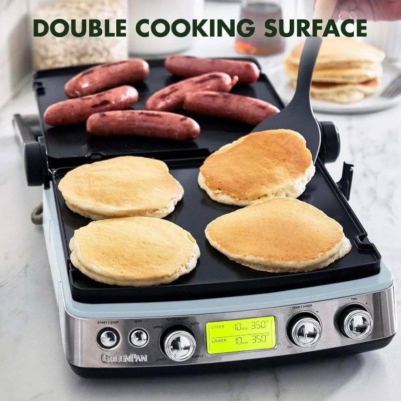 7-in-1 Multi-Function Contact Grill & Griddle, Healthy Ceramic Nonstick Aluminum,Grill & Waffle Plates, Adjustable Shade & Shear 6