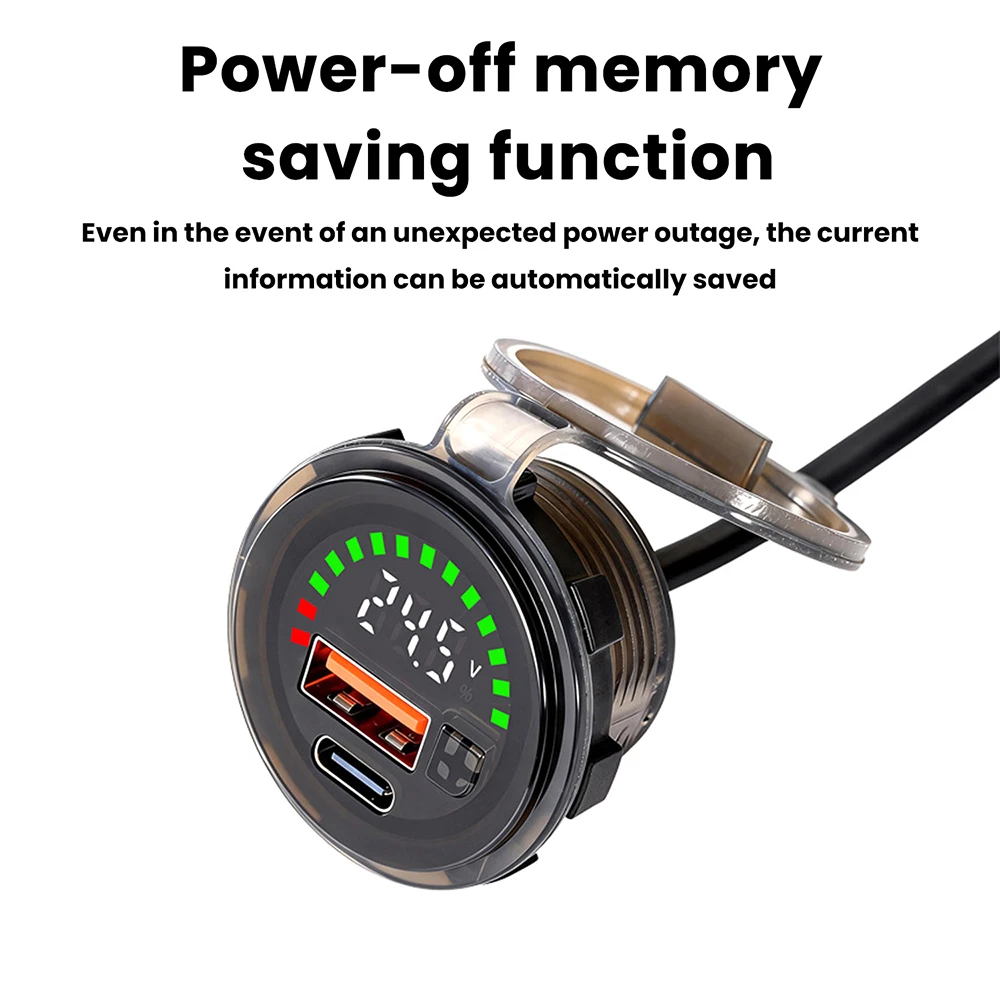 DC7-30V 디지털 전압계 리튬 이온/리튬 철 배터리 레벨 표시기 방수 전압 감지기 테스터 USB/USB+Type-c