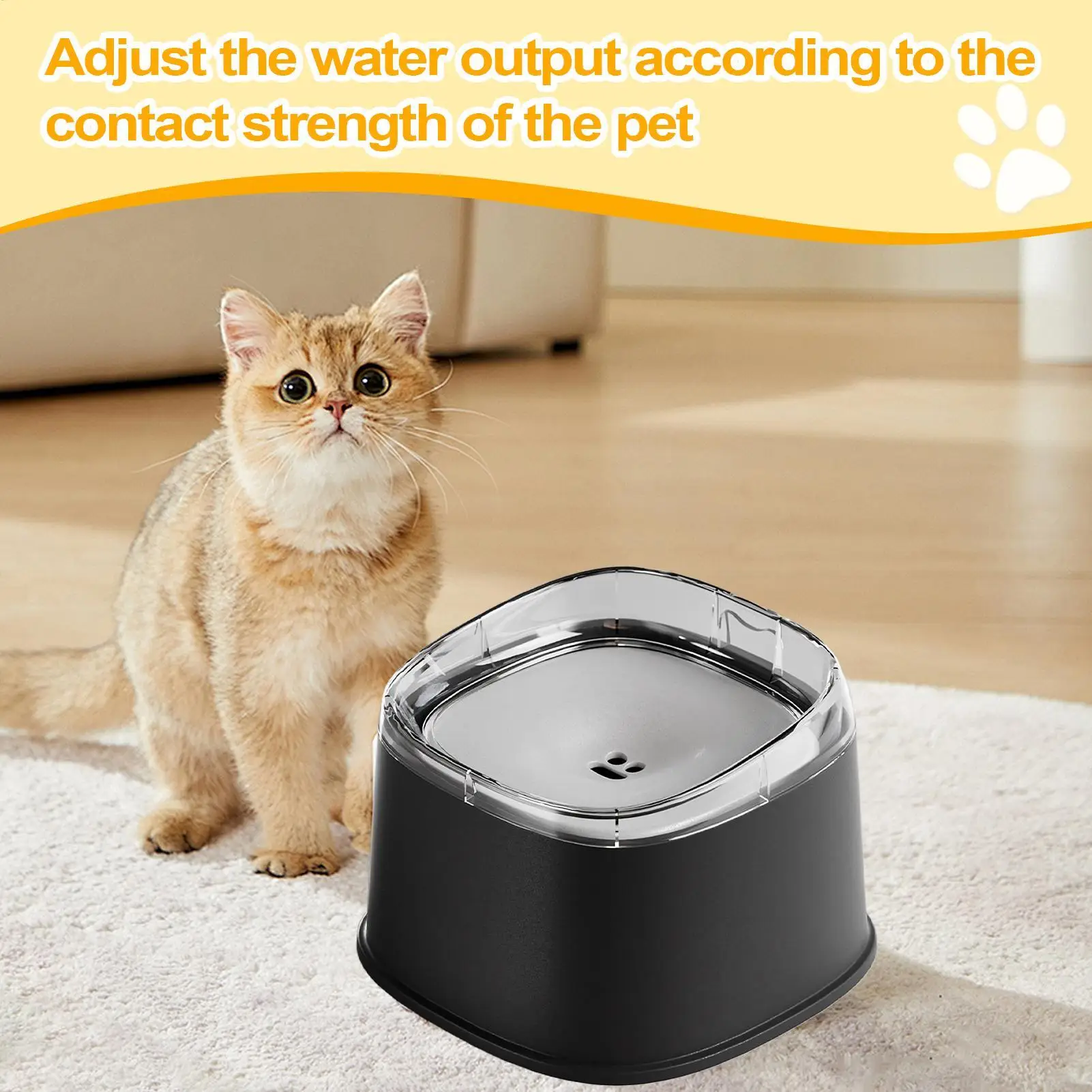 No Splash Water Bowl For Dogs Slow Water Feeder Bowl For Dogs Cats 2000ml Spill Proof Cat Drinking Container Dispenser For