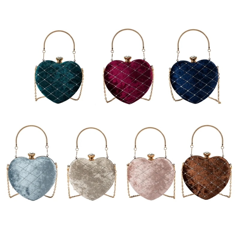 

Модные клатчи-цепочки в форме сердца Элегантный кошелек-цепочка для вечерних вечеринок