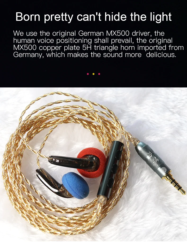 HAKUGEI Redpoll MX500 mit Mikrofoneinheit, HiFi-Kopfhörer mit Flachstecker – Detail 3