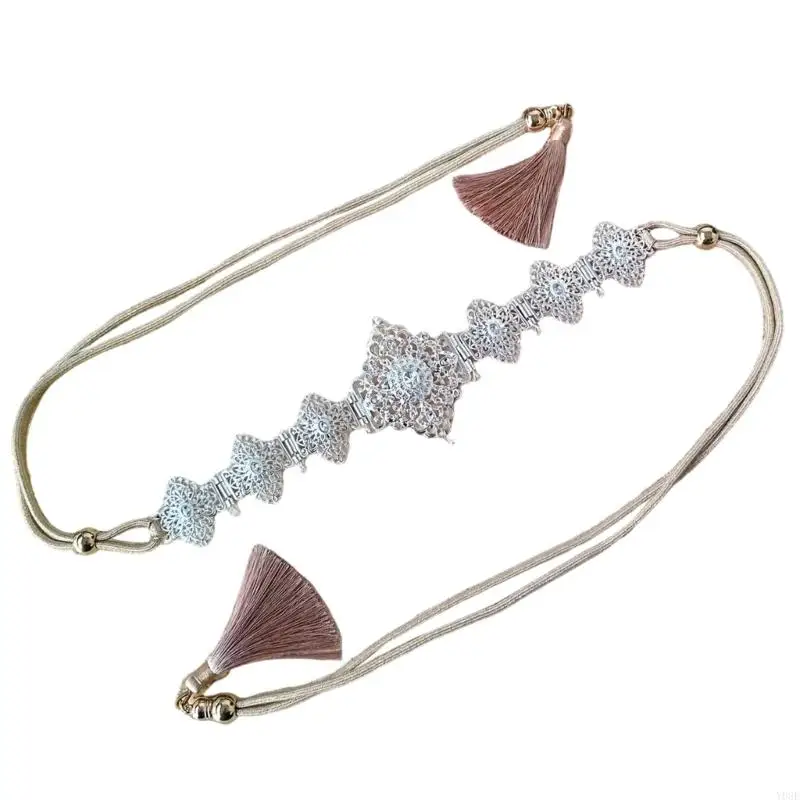 Funkelnde, mit Strasssteinen verzierte, verstellbare Metallgürtel-Taillenmieder marokkanischen Stil für Partykleidung Y08E – Detail 5
