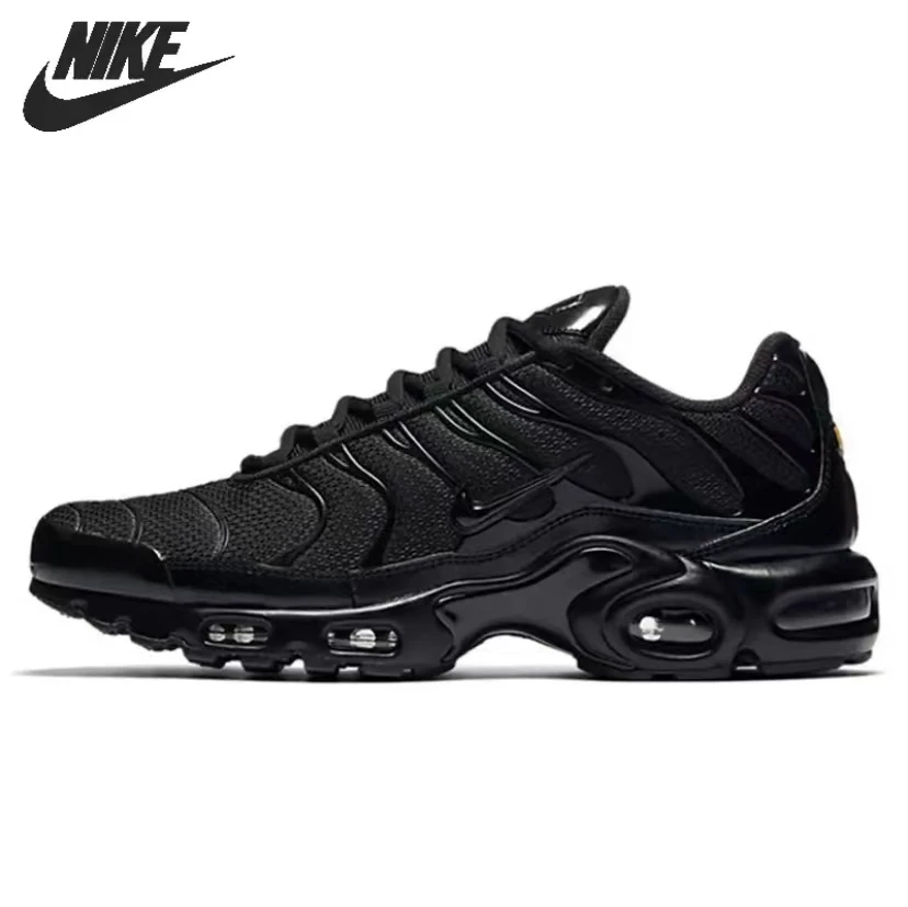 Nike Air Max Plus TN Triple Black Low Top Running Shoes for Men and Women Unisex