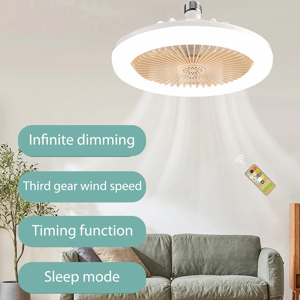 50W Ceiling Fan with Light Quiet Decorative Ceiling Fanlight ABS PP Ceiling Fan Light for Living Room Kitchen