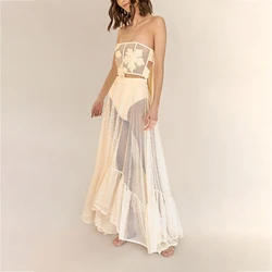 2024 Women 3D Petal Two Piece Swimsuit Elegant Tie Bikini Skirt Wrap Backless Swimwear Luxury Solid Color Bathing Suit Beachwear