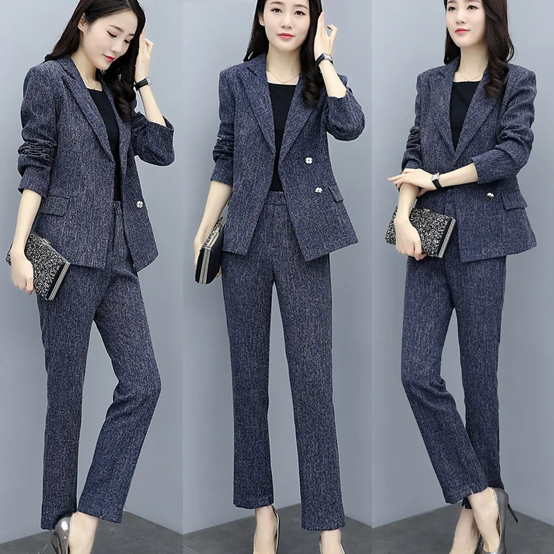 Fashionable Patchwork Long Sleeve Pant Suit for Women, Suitable for Spring and Autumn, Ideal for 2024