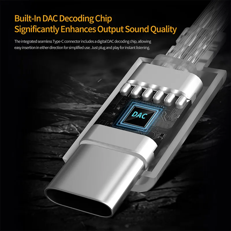 รูปสินค้า สายหูฟัง DAC USB-C ทองแดง O2 คุณภาพสูง