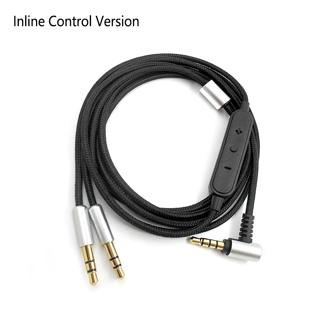 Nylon Braided Replacement Audio Cable With Volume Control for DENON AH-D7100 D7200 D600 D9200 D5200 Meze 99 Classics