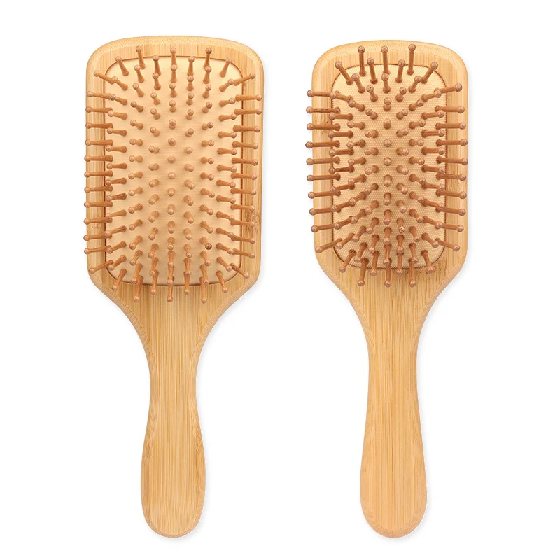 Bamboo Wooden Air Cushion Hairbrush For Women Wet Or Dry Hair Paddle Cushion Hair Loss Massage Brush Detangle Combs