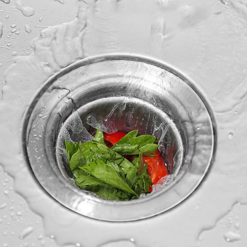 100 Pezzi/Confezione Filtro Monouso per Lavello, Rete per Scarico Cucina, Sacchetto Filtro Rifiuti, Filtro per Lavello, Rete Anti-intasamento per Scarico Bagno - Image 4