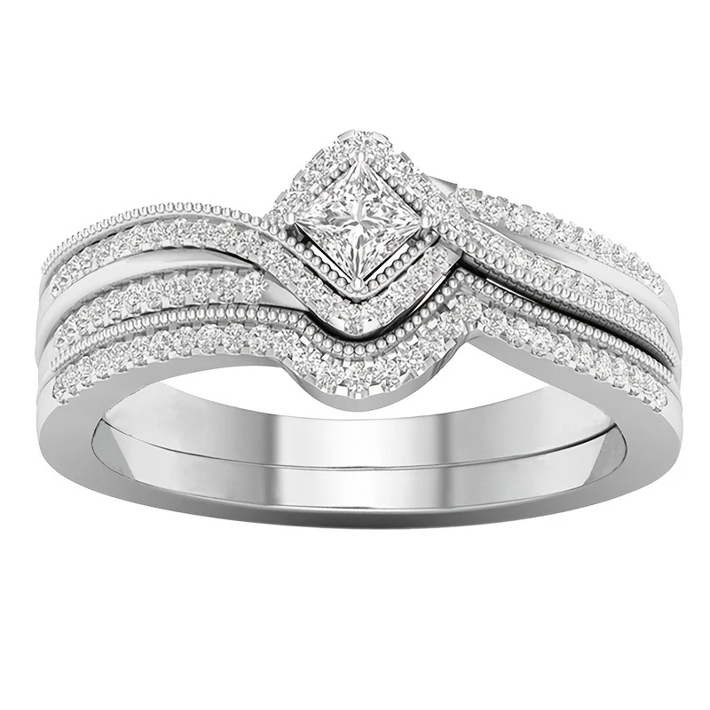 קסם צבע כסף זוג טבעות עבור נשים חמודות של מאהב Zirkon טבעות להגדיר אופנתיות גברים מפלדת אל חלד טבעות תכשיטים