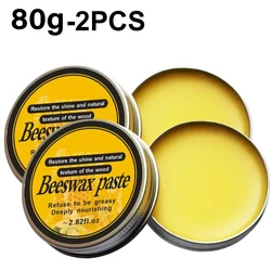 Beeswax Wood Nourishing Paste with Coconut Oil & Vitamin E - Restores and Shines (2pcs 80g)