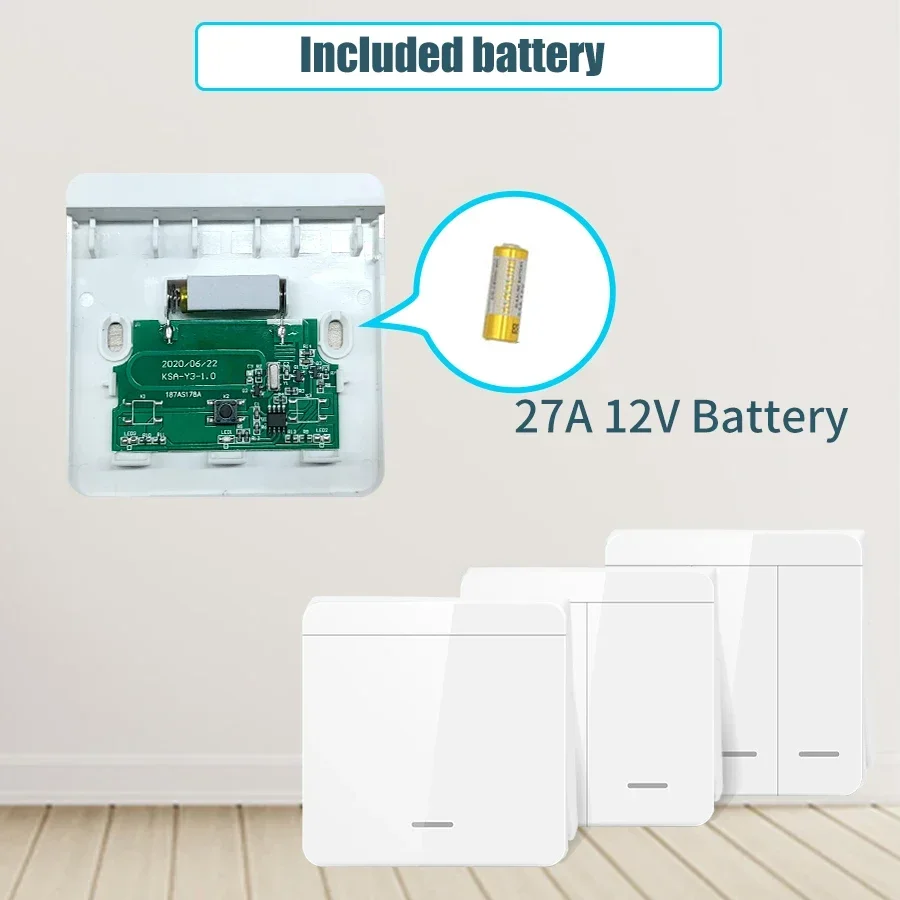 Wireless light switch Wireless Wall Switch Relay Receiver RF 433Mhz 10A 110V 220V 1/2/3Gang Panel Remote Control for LED Lamp