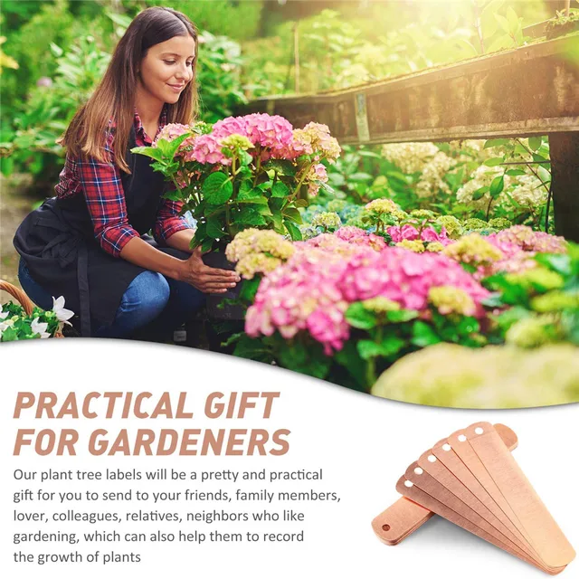 10Db Réz Növényi Címkék Hosszú Rézkerti Újrafelhasználható Növényfák Címkéi Kertészeti Növényekhez - Image 4
