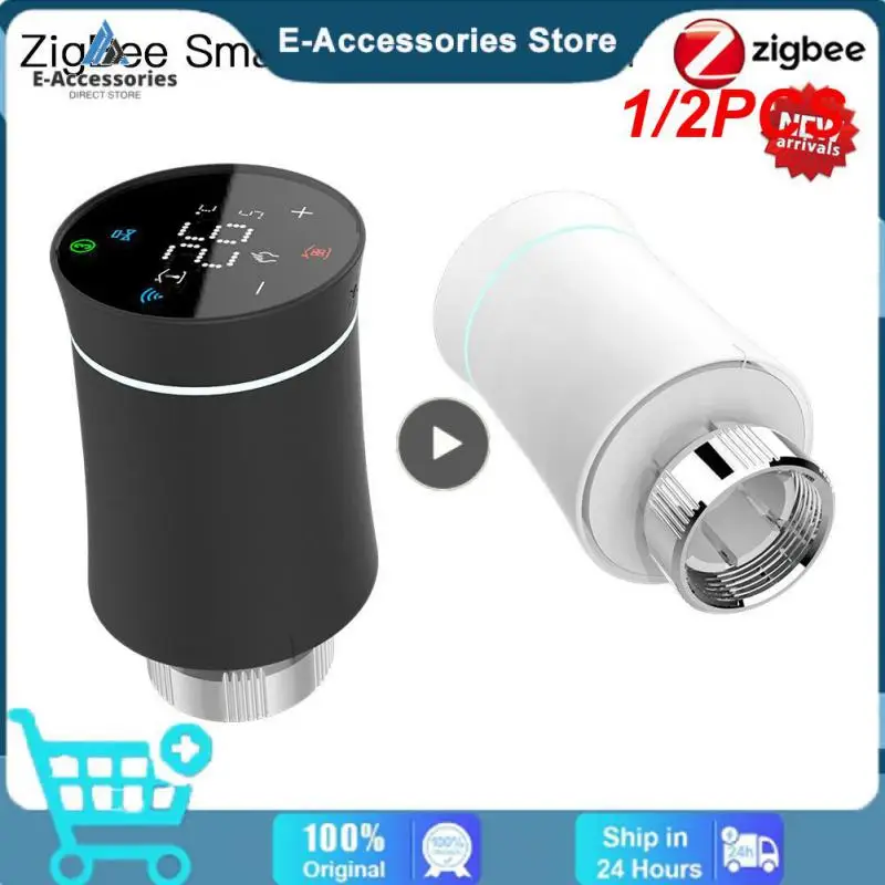 

1/2PCS Voice Control Trv Temperature Controller Zigbee3.0 Radiator Actuator Valve Wireless Remote Control Programmable