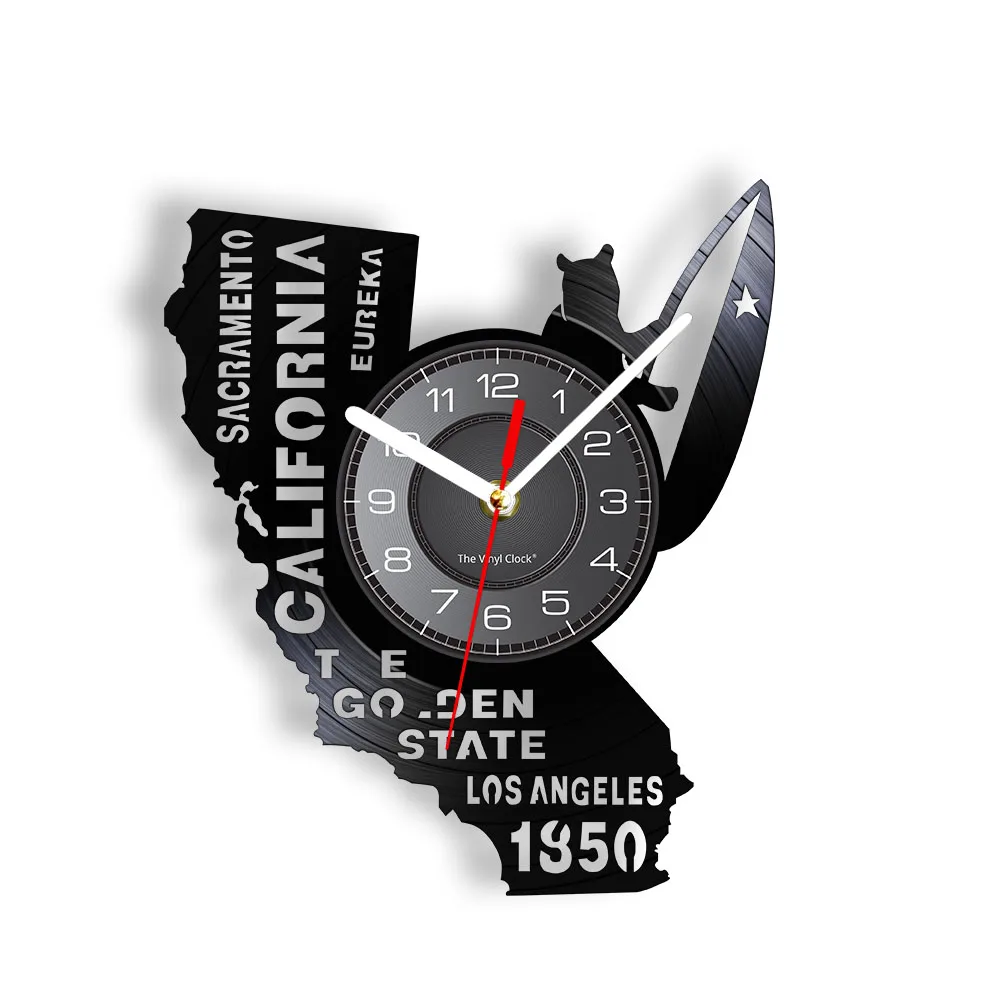 Eureka The Golden State California State Home Wall Clock Sacramento Los