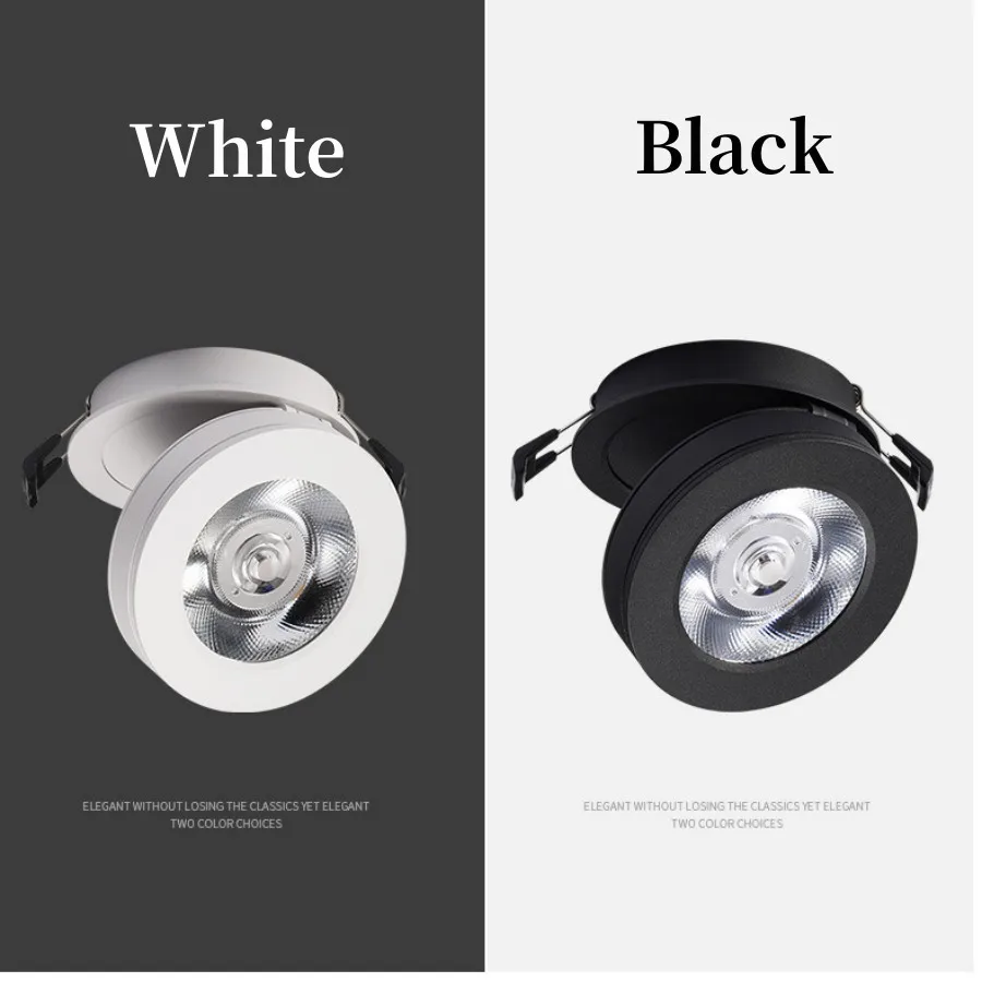 LED Embedded Down light Spotlight Fold 90&deg; Up And Down Rotate About 350&deg; 5W 10W 18W COB Background Lamp 85-265V Interior lightin led downlight recessed ceiling spotlight ceiling lamps