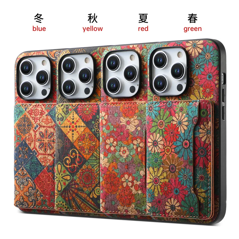 Elegant Flower Embossed Leather Phone Case with Magnetic Closure and Card Holder