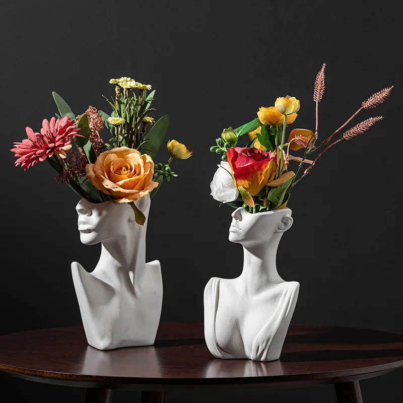 Half Face Design Flower Vase 1