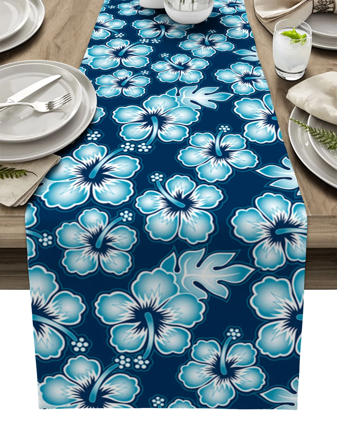 

Tropical Plant Hibiscus Flower Table Runners Kitchen Table Decoration Dining Table Runners Wedding Party Table Decor