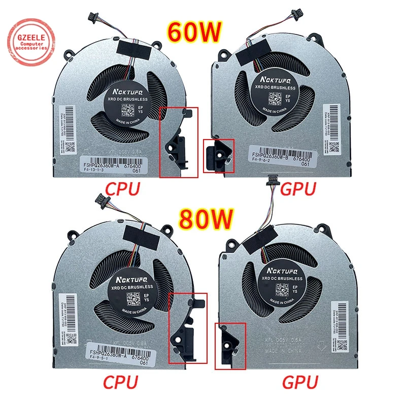 

New CPU GPU Fan for HP Shadow Genie 7/8 16-D TPN-Q263 16-E TPN-Q264 M75720-001 M75722-001 M75723 M7572 M75721 Laptop Cooler Fan