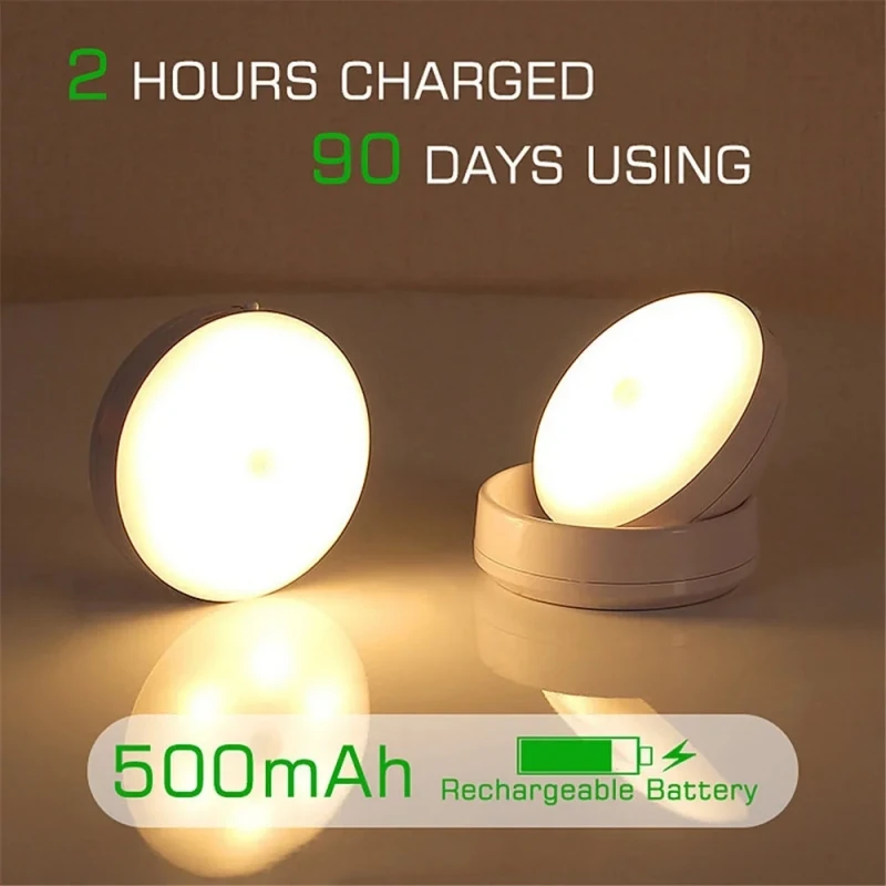 LED Night Light USB Charging Intelligent Human Induction For Bedside Cabinet Home Wardrobe Lighting Motion Sensor Light led Lamp 4