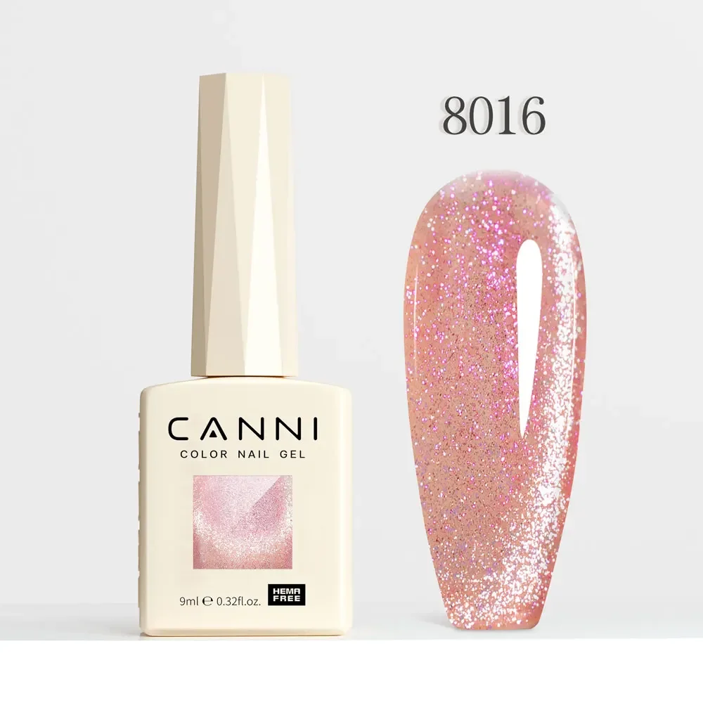 CANNI HEMA Free Black Glitter Diamond Sparkle Gel Polish - Long-Lasting Glossy Finish