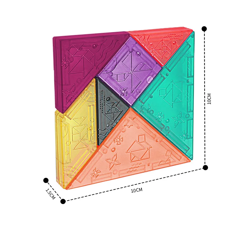 1Set Creative Children 3D Magnetic Tangram Toys Baby Early Learning Funny DIY Puzzle Block Toys Kids Fun Holiday Birthday Gifts