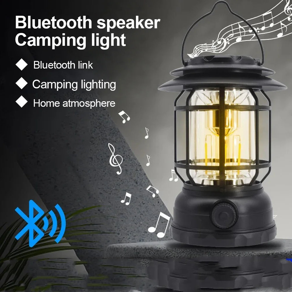 

Bluetooth Speaker Camping Retro Lantern Torch Flashlight Light Tent Light For Outdoor Tent Camping Hiking Stepless Light Dimming