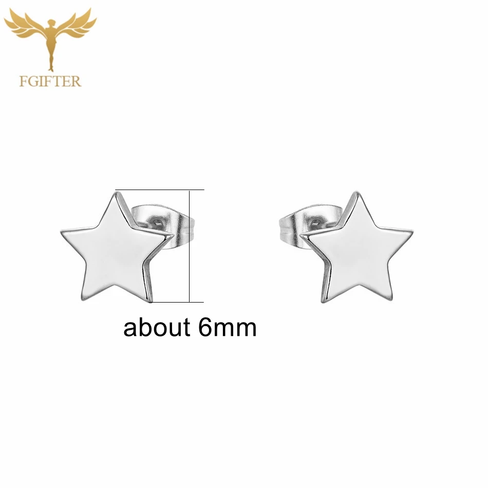 12 쌍 스타 귀걸이 여성 남성 패션 귀 피어싱 쥬얼리 스테인레스 스틸 스터드 귀걸이 세트 재판매 파티 선물 도매